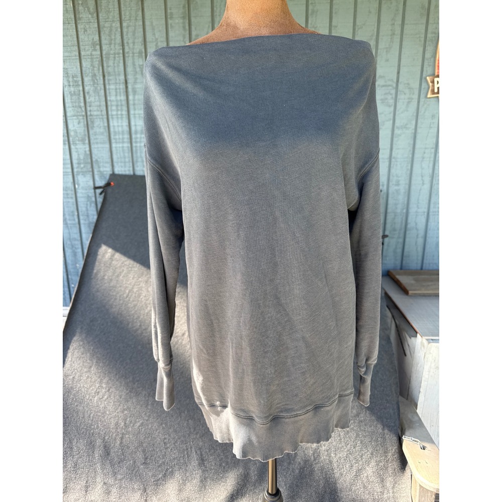 Pilcro Anthropologie Grey Boat Neck Tunic Sweatshirt French Terry XS